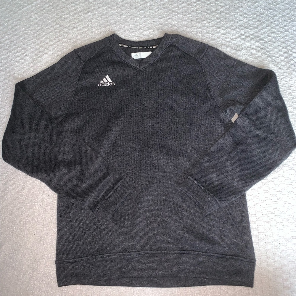 Adidas V-Neck Sweater Grey Size Small Like New